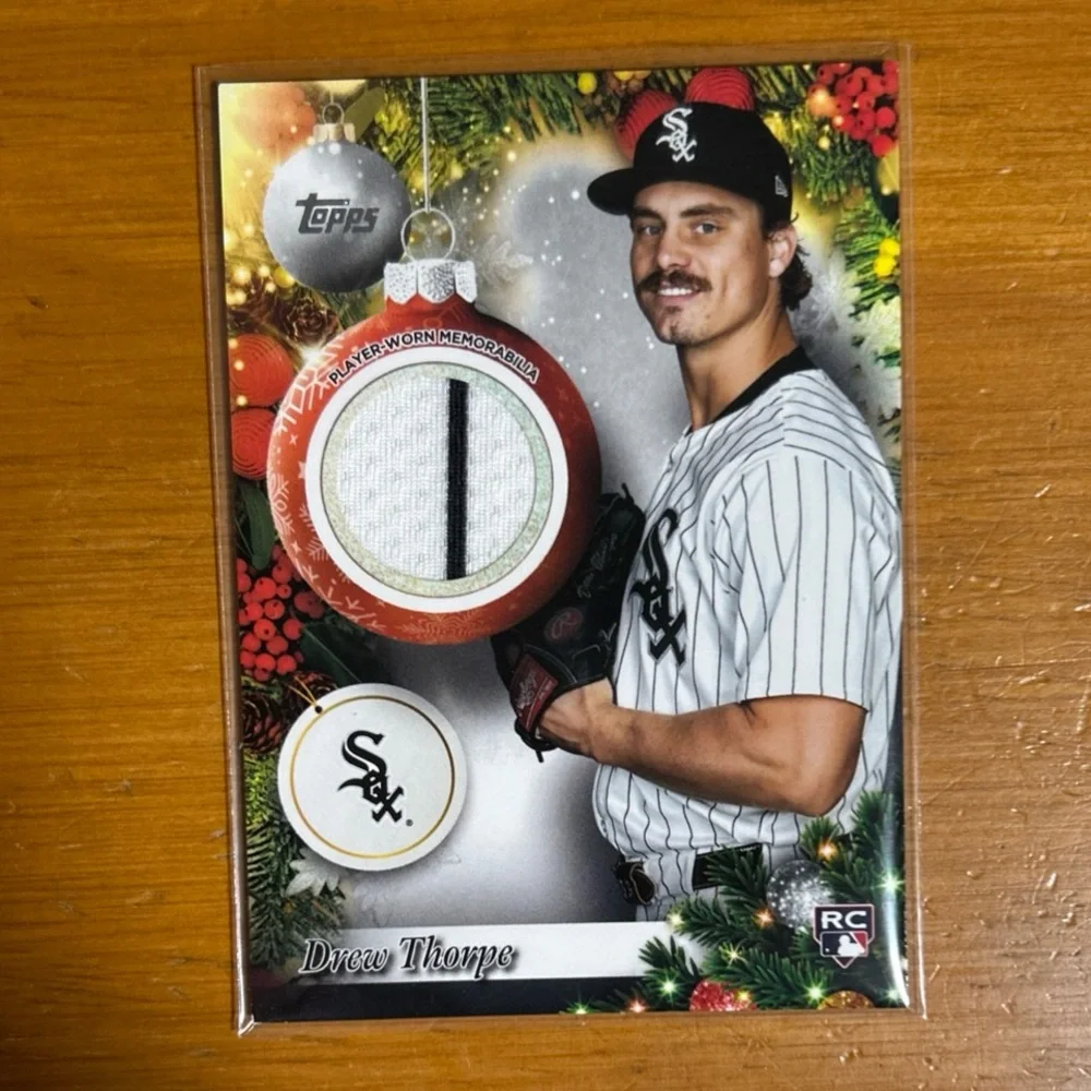 2025 Topps Holiday Chicago White Sox,Drew Thorpe player Relic card #PR-DT